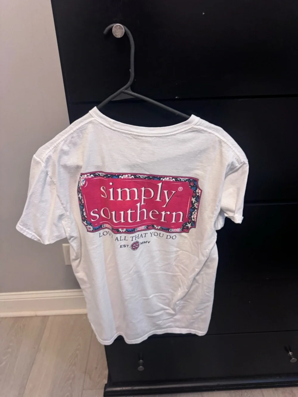 Simply Southern Cream Crewneck Tee with Small Chest Logo - Picture 3 of 3